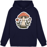Navy blue Still Roots hoodie by Arvenzo, unisex front view with a simple design and soft fabric, casual and comfortable fit.