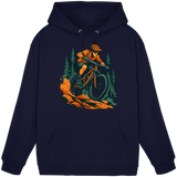 Unisex Oxford Navy Dirt Rush Hoodie by Arvenzo, front view showing classic pullover design and comfortable fit.