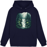 Front view of Arvenzo Fall Creek Hoodie in navy, a unisex hoodie with a simple design and comfortable fit.