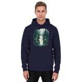 Front view of Arvenzo Fall Creek Hoodie in navy, a unisex hoodie with a simple design and comfortable fit.