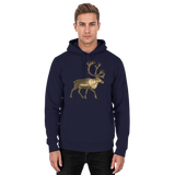 Front view of Arvenzo Tundra Walk unisex hoodie in navy with a simple design and comfortable fit.