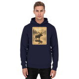 Unisex navy blue hoodie from Arvenzo with a front design, casual fit, and soft fabric, perfect for relaxed everyday wear.