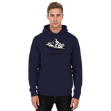 Unisex navy Oxford Summit Point Hoodie by Arvenzo, front view showing a classic pullover hoodie with a simple design.