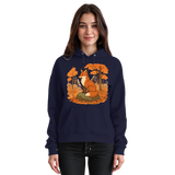 Front view of Arvenzo Ember Trail Hoodie in navy, unisex design with a simple, classic fit and soft fabric.