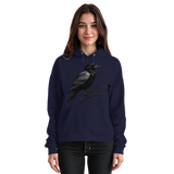 Front view of Arvenzo Dark Raven Hoodie in navy, unisex design with a classic hood and front pocket, casual and comfortable style.