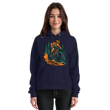 Arvenzo Dirt Rush hoodie in navy, front view showing a unisex design with a casual fit and minimalist style.