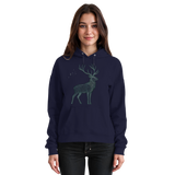Unisex navy Mist Crown hoodie by Arvenzo, front view showing minimalist design and comfortable fit.