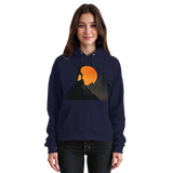 Front view of Arvenzo Bold Ascent hoodie in navy, featuring a basic unisex design with a drawstring hood and soft fabric.