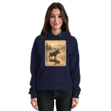 Front view of Arvenzo Calm Shore unisex hoodie in navy, featuring a simple design and soft cotton fabric.