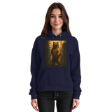 Front view of Arvenzo Deep Timber Hoodie in oxford navy, featuring a unisex design with a comfortable hood and casual fit.