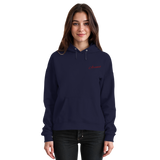 Front view of navy Arvenzo Pure Ground unisex hoodie with a simple design and adjustable drawstrings.