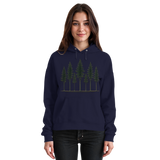 Front view of Arvenzo Pine Dusk Hoodie, a navy unisex hoodie with a simple design and a comfortable fit.