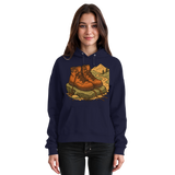 Front view of Arvenzo Trail Rest Hoodie, unisex navy hoodie with a simple design and comfortable fit.