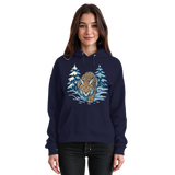 Front view of Arvenzo Snow Lynx hoodie in navy, unisex design with a simple, classic fit and a hood for casual comfort.