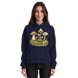 Front view of Arvenzo Forest Floor Hoodie in navy, unisex hoodie with a simple design and comfortable fit.