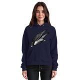 Front view of Arvenzo Swift Dive unisex hoodie in navy with a minimalist design and soft fabric.