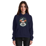 Unisex navy Star Map Hoodie by Arvenzo, front view showing star pattern design on the hoodie fabric.