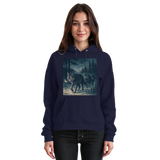 Front view of navy Arvenzo Pack North unisex hoodie with a simple design and a comfortable fit.