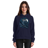 Front view of navy Oxford Night Watch hoodie by Arvenzo, featuring a basic unisex hoodie design with a front pocket and drawstrings.