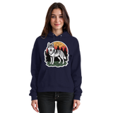 Unisex navy blue hoodie from Arvenzo with a front design, featuring a casual fit and soft fabric for comfortable wear.