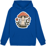 Royal blue unisex hoodie by Arvenzo with a front design, made from soft fabric, perfect for casual wear.