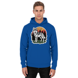 Arvenzo Lone Dusk unisex hoodie in royal blue, front view showcasing a simple, comfortable hoodie design.