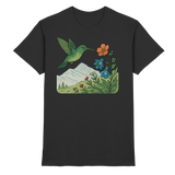 Black Bloom Wing unisex shirt by Arvenzo, front view showing a stylish floral wing design on the premium fabric.