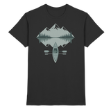 Black Arvenzo Mirror Lake unisex shirt featuring a sleek front design, stylish and comfortable for everyday wear.