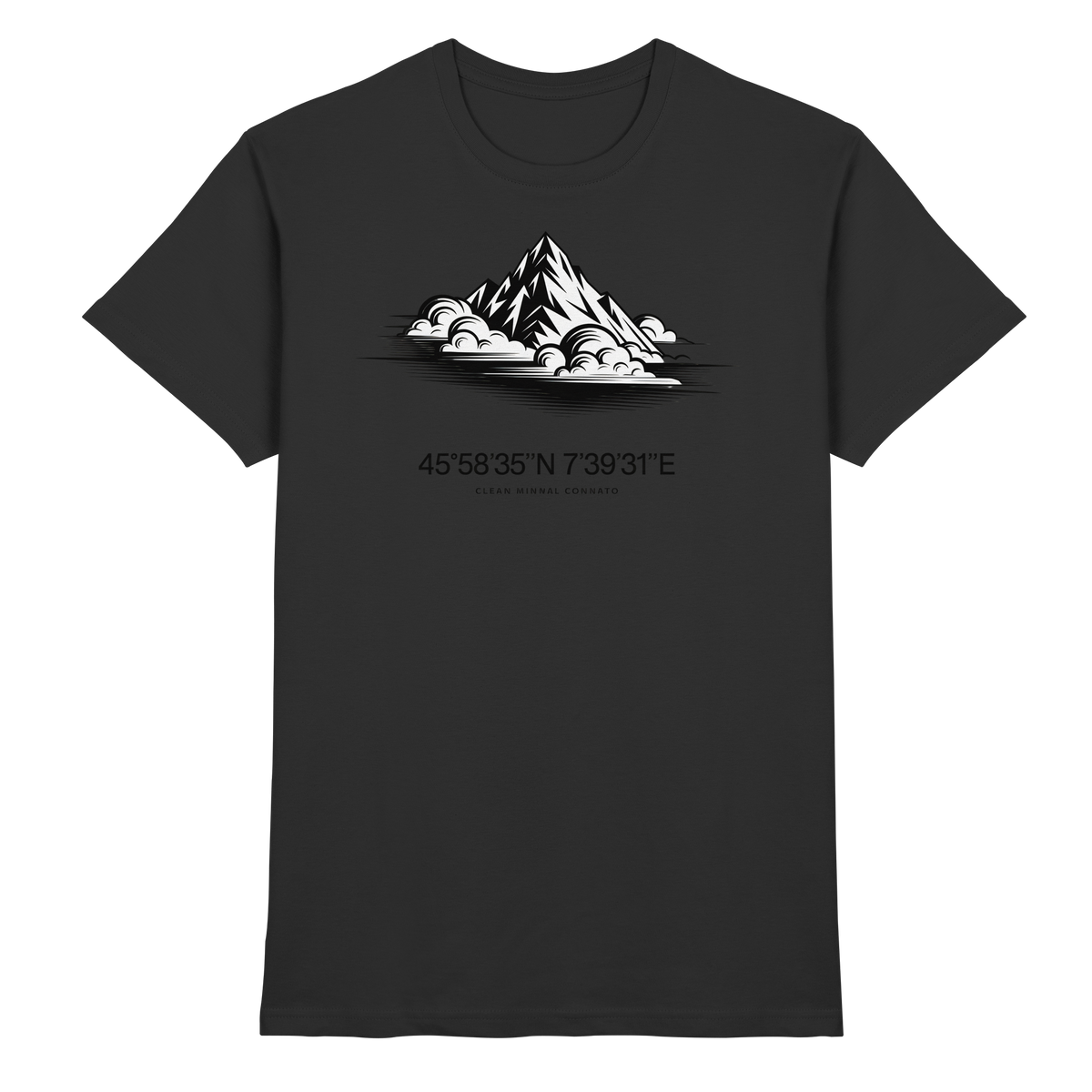 Black Arvenzo Summit Point unisex shirt, front view showing the premium fabric and classic fit.