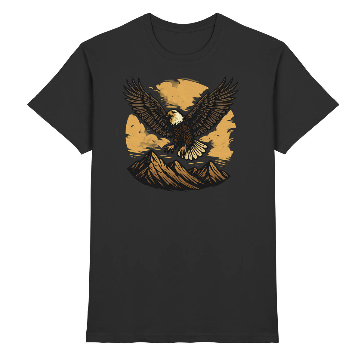 Black Iron Wing unisex shirt by Arvenzo displayed from the front, showcasing its sleek design and premium fabric.