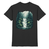 Front view of black Arvenzo Fall Creek Unisex Shirt with a classic fit and smooth fabric.