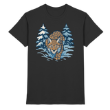 Black Arvenzo Snow Lynx unisex shirt front view, showcasing the stylish design and comfortable fit.