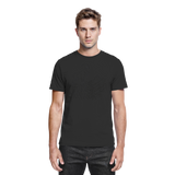 Black Arvenzo Cliff Edge unisex shirt displayed from the front, showcasing a sleek, premium design suitable for casual wear.