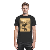 Black unisex Calm Shore shirt by Arvenzo, front view showcasing its premium fabric and relaxed fit.