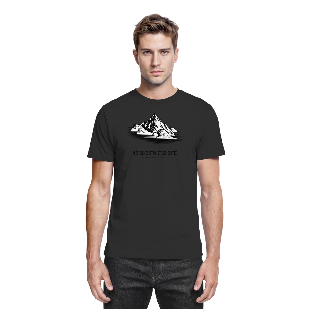 Black Arvenzo Summit Point unisex shirt featuring a sleek front design and premium fabric for comfortable everyday wear.