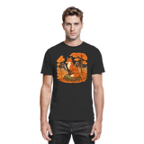 Front view of Arvenzo Ember Trail unisex black shirt with a sleek design, showcasing the premium fabric and classic fit.