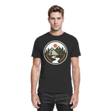 Front view of Arvenzo unisex Open Ground black shirt, showcasing its premium fabric and stylish design.