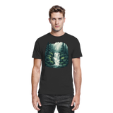 Black Fall Creek unisex shirt by Arvenzo, front view showing a classic fit and smooth fabric texture.