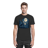 Front view of Arvenzo silver Howl unisex shirt in black with a sleek design, showcasing the premium fabric and stylish fit.
