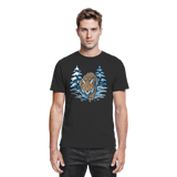 Black unisex Snow Lynx shirt by Arvenzo featuring a front view with a sleek design and comfortable fit.