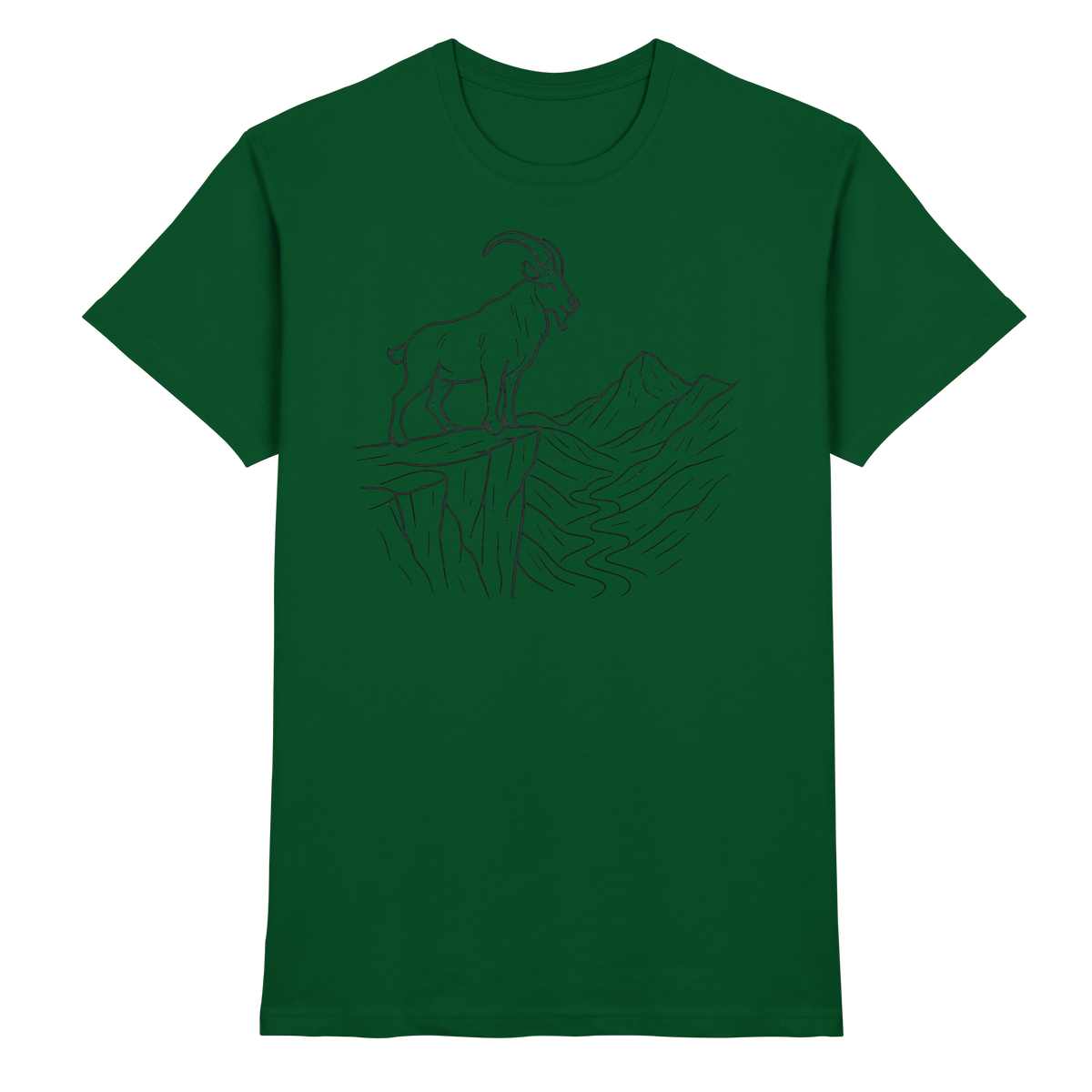 Arvenzo Cliff Edge unisex shirt in bottle green, front view showing stylish design and comfortable fit.