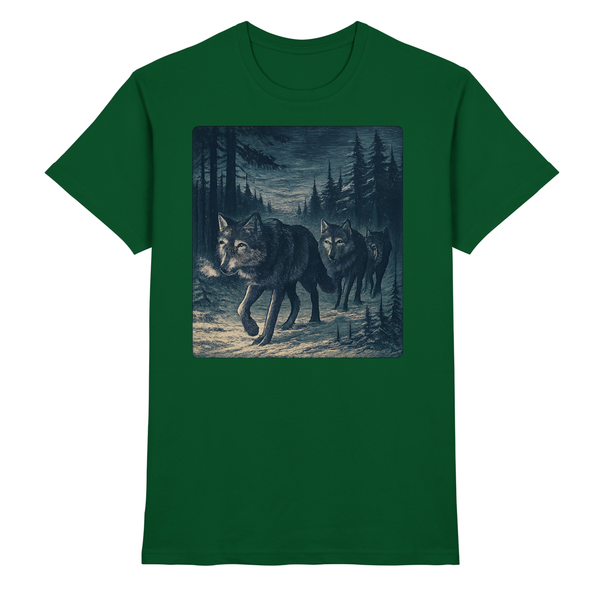Front view of Arvenzo North Pack unisex shirt in bottle green with a classic fit and short sleeves.