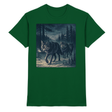 Front view of Arvenzo North Pack unisex shirt in bottle green with a classic fit and short sleeves.