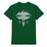Front view of Arvenzo Mirror Lake unisex shirt in bottle green, showcasing a stylish and comfortable casual design.