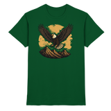 Front view of Arvenzo Iron Wing unisex shirt in bottle green, showcasing the stylish design and fit.