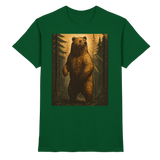 Front view of Arvenzo deep timber unisex shirt in bottle green, showcasing the premium fabric and classic design.