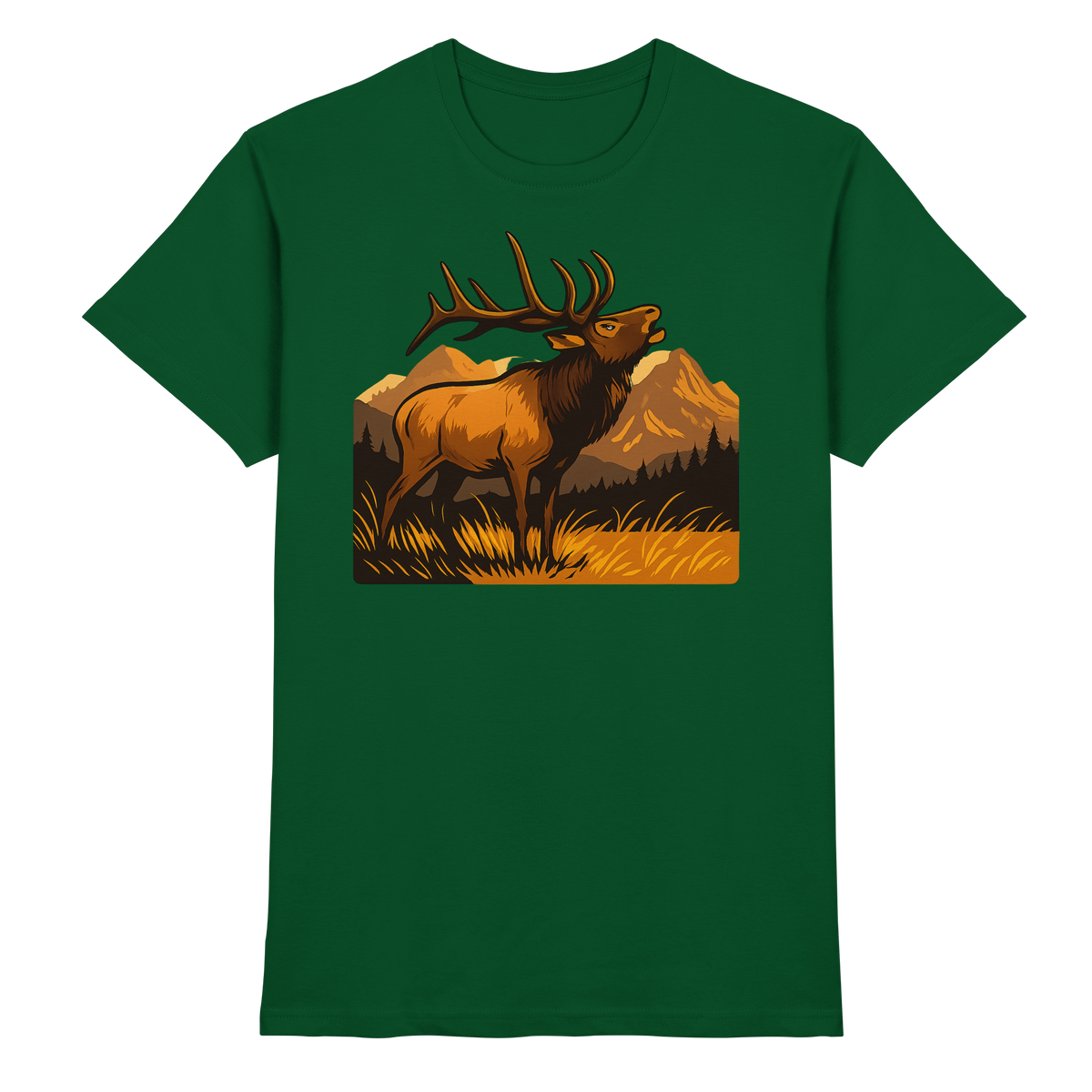 Arvenzo Elk Meadow unisex shirt in bottle green, front view showing high-quality fabric and classic fit.