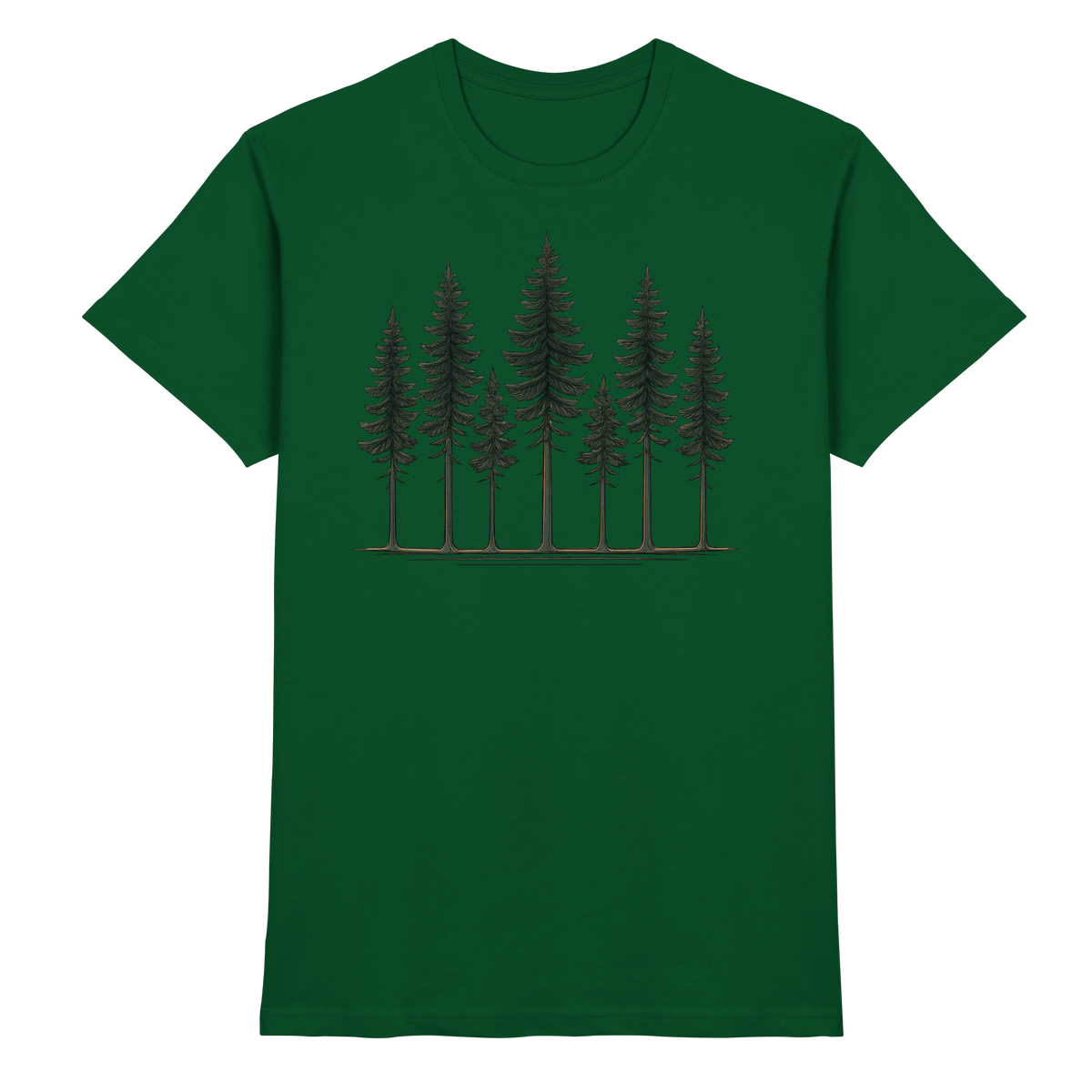 Front view of Arvenzo Pine Dusk Unisex Shirt in premium bottle green fabric, showcasing its stylish design.