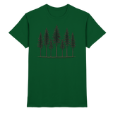 Front view of Arvenzo Pine Dusk Unisex Shirt in premium bottle green fabric, showcasing its stylish design.