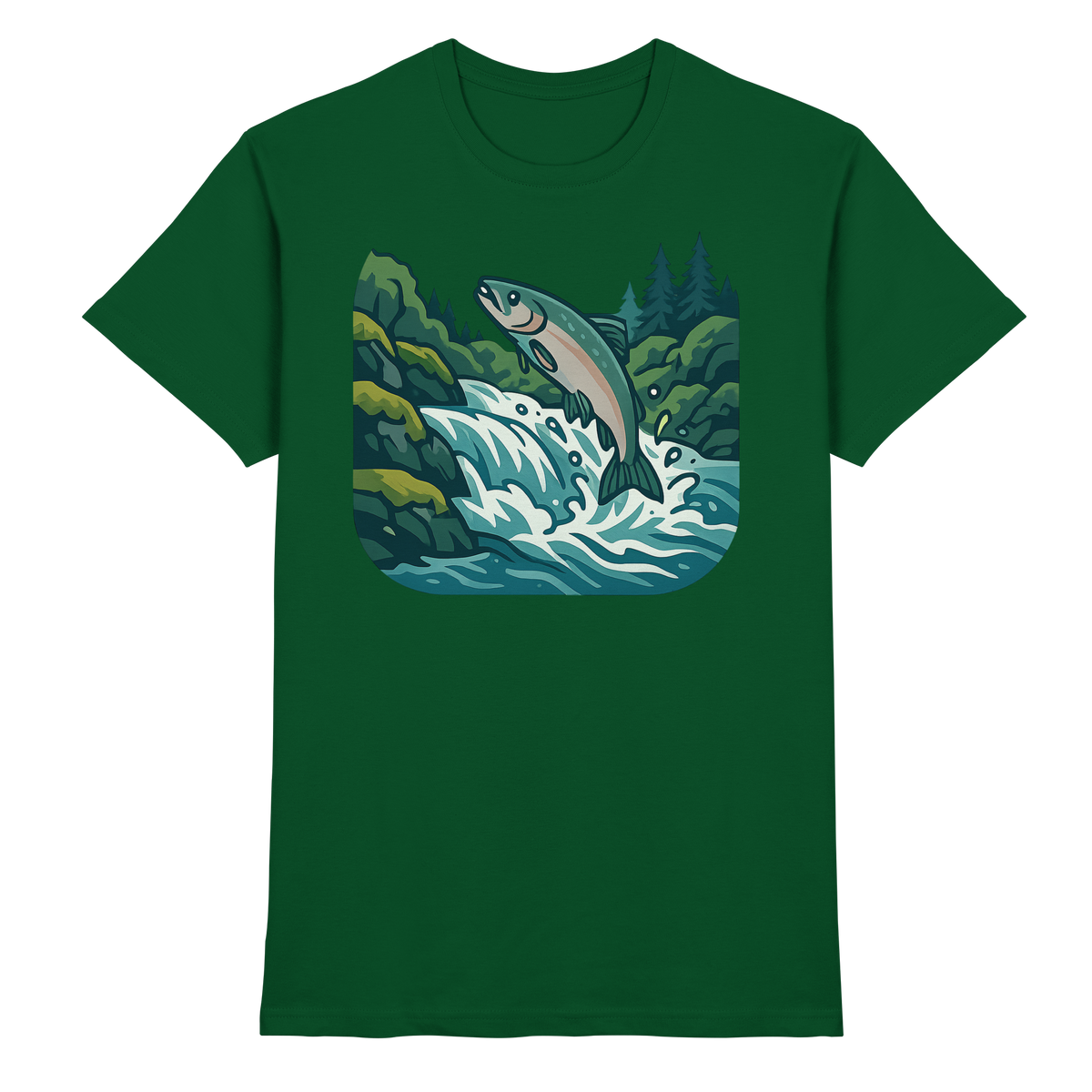 Silver Run unisex shirt by Arvenzo in bottle green, front view showcasing the stylish design and premium fabric.